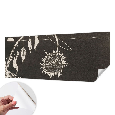 83D-Fototapete mit nostalgischem Sonnenblumenmotiv