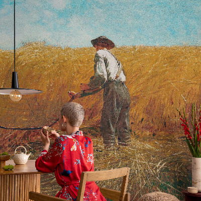 83D-Fototapete fürs Schlafzimmer mit dem Motiv „Ernte in der Sonne“