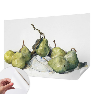 Vintage Tapete mit Aquarell-Birnenmuster
