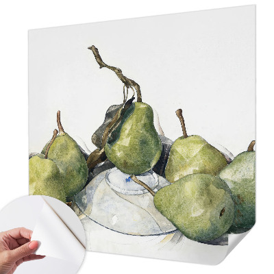 Vintage Tapete mit Aquarell-Birnenmuster