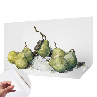 Vintage Tapete mit Aquarell-Birnenmuster