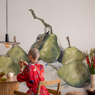 Vintage tapete Aquarellbirnen