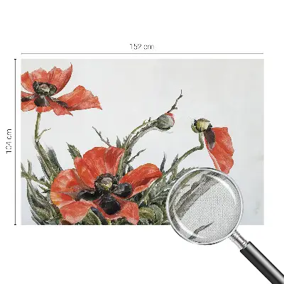 Selbstklebende Fototapete mit rotem Mohnblumenmotiv