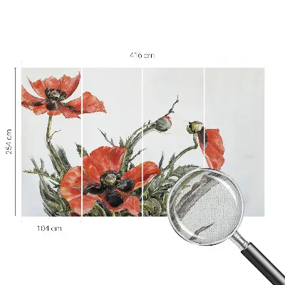 Selbstklebende Fototapete mit rotem Mohnblumenmotiv
