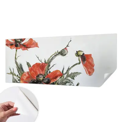 Selbstklebende Fototapete mit rotem Mohnblumenmotiv