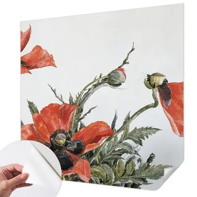 Selbstklebende Fototapete mit rotem Mohnblumenmotiv