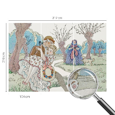 Selbstklebende Fototapete fürs Kinderzimmer Romantische Szene