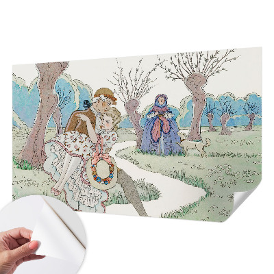 Selbstklebende Fototapete fürs Kinderzimmer Romantische Szene