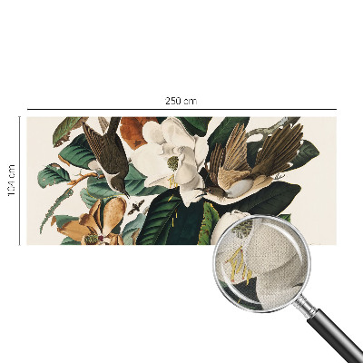 84D-Fototapete fürs Schlafzimmer mit Vögeln und Magnolien