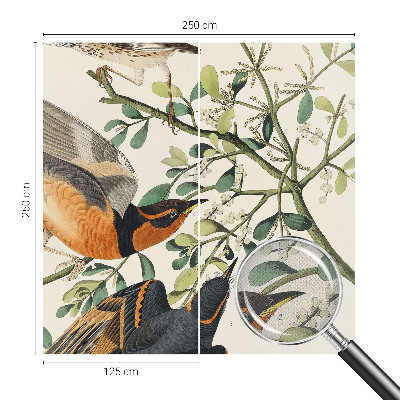 Moderne Fototapete nach Maß Bunte Vögel