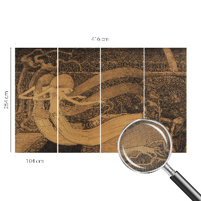 Motivtapete fürs Wohnzimmer mit surrealistischen Charakteren