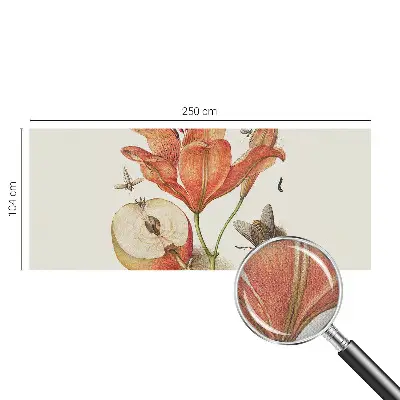 Selbstklebende Fototapete fürs Wohnzimmer mit botanischer Illustration