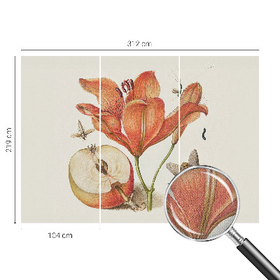 Selbstklebende Fototapete fürs Wohnzimmer Botanische Illustration