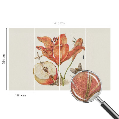 Selbstklebende Fototapete fürs Wohnzimmer Botanische Illustration