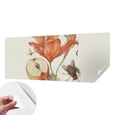 Selbstklebende Fototapete fürs Wohnzimmer mit botanischer Illustration