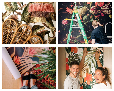 Selbstklebende Fototapete fürs Wohnzimmer Botanische Illustration