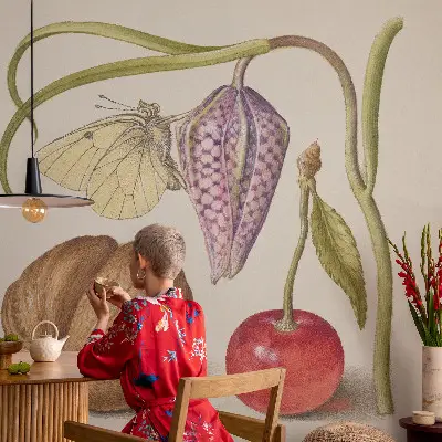 Selbstklebende Fototapete fürs Schlafzimmer mit Motiv der Schmetterlingspflanze