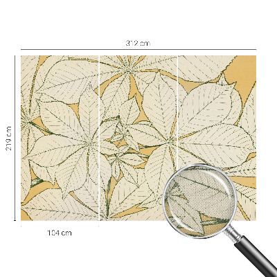 85D-Fototapete fürs Wohnzimmer Kastanienblätter