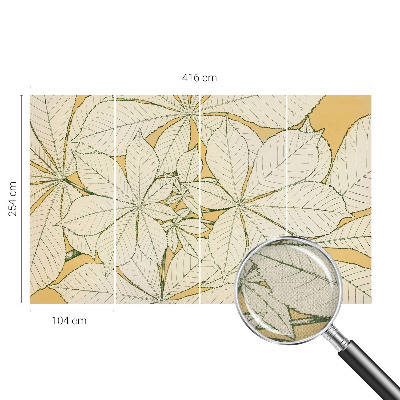 85D-Fototapete fürs Wohnzimmer Kastanienblätter