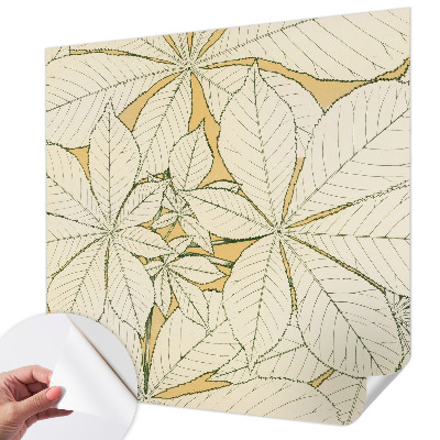 85D-Fototapete fürs Wohnzimmer Kastanienblätter