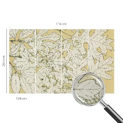 Fototapete in 3D-Optik mit Baumblättermotiv