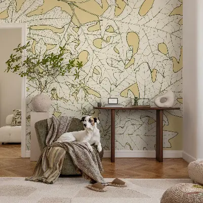 Fototapete in 3D-Optik mit Baumblättermotiv