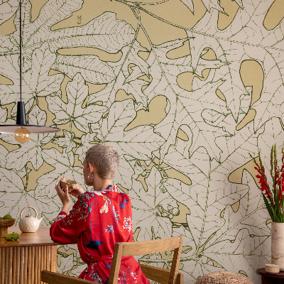 Fototapete in 3D-Optik Baumblätter