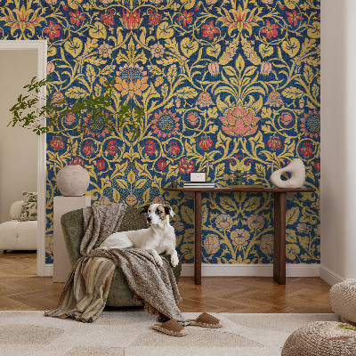 85D-Fototapete fürs Schlafzimmer Blumenmuster