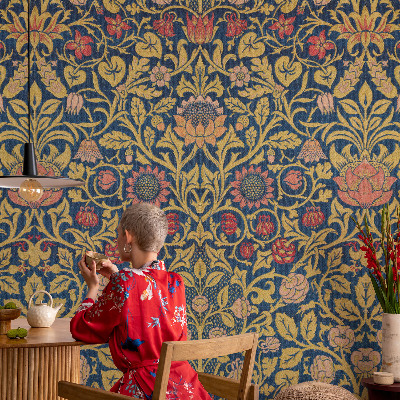 85D-Fototapete fürs Schlafzimmer mit Blumenmuster