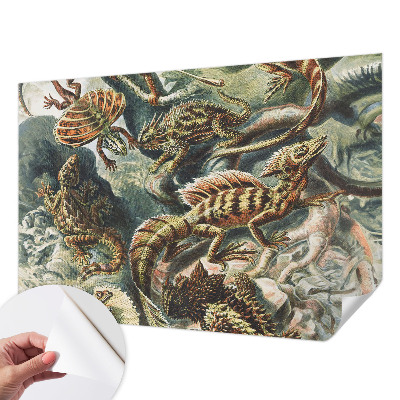 Vintage Tapete mit exotischen Reptilien als Motiv