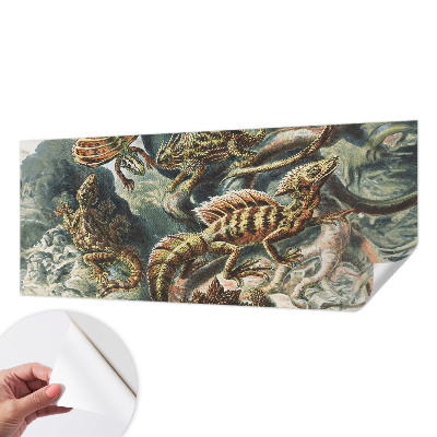 Vintage Tapete mit exotischen Reptilien als Motiv