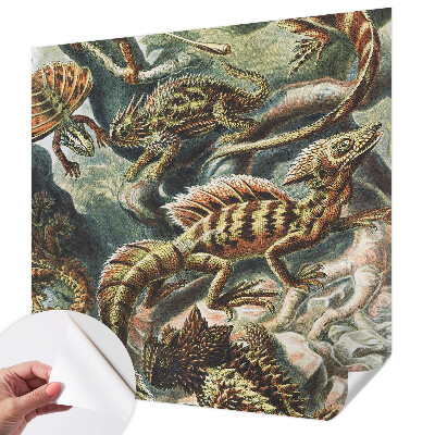 Vintage Tapete mit exotischen Reptilien als Motiv