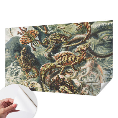 Vintage Tapete mit exotischen Reptilien als Motiv