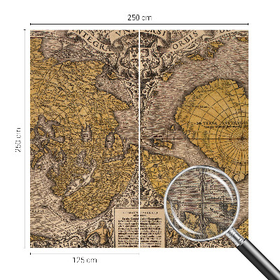 Moderne Fototapete nach Maß mit historischem Kartographiemotiv
