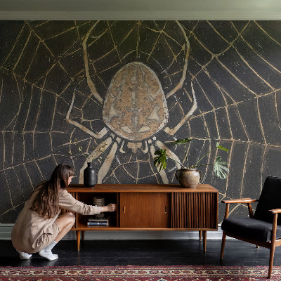 Hochwertige Bildtapete Spinnennetz