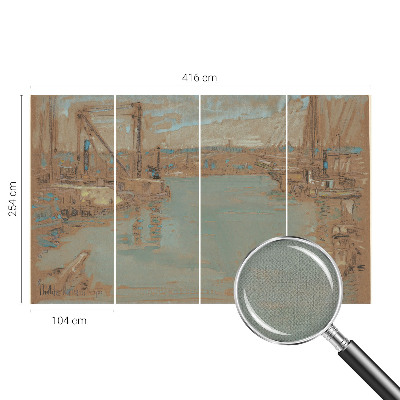 Fototapete in 3D-Optik mit Hafenansichten