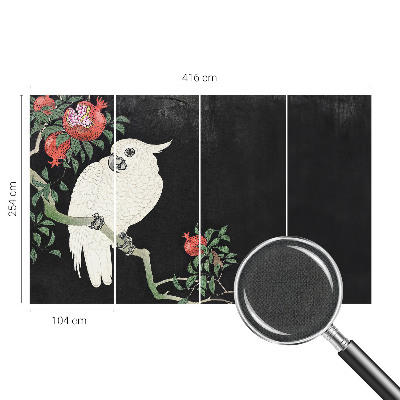 87D-Fototapete fürs Wohnzimmer Granatapfelpapagei