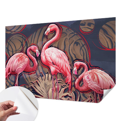 Hochwertige Bildtapete mit rosa Flamingos