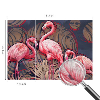 Hochwertige Bildtapete mit rosa Flamingos
