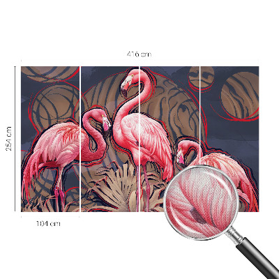 Hochwertige Bildtapete mit rosa Flamingos