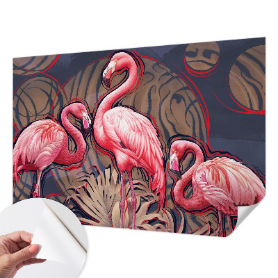 Hochwertige Bildtapete mit rosa Flamingos