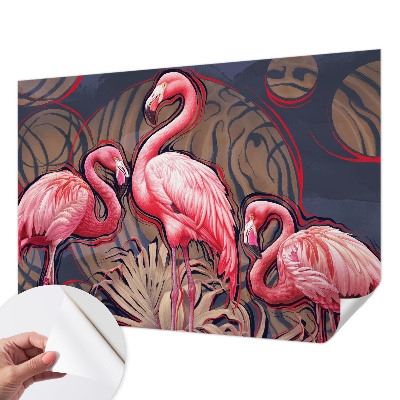 Hochwertige Bildtapete mit rosa Flamingos