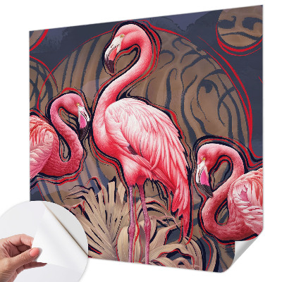 Hochwertige Bildtapete mit rosa Flamingos