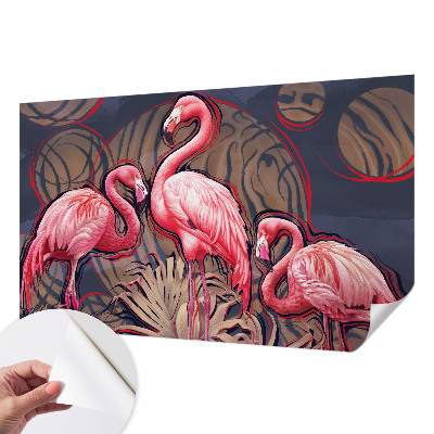 Hochwertige Bildtapete mit rosa Flamingos