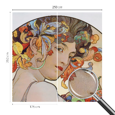 Vintage Tapete in farbenfrohem Jugendstil