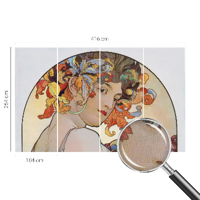 Vintage Tapete in farbenfrohem Jugendstil