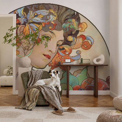 Vintage Tapete in farbenfrohem Jugendstil