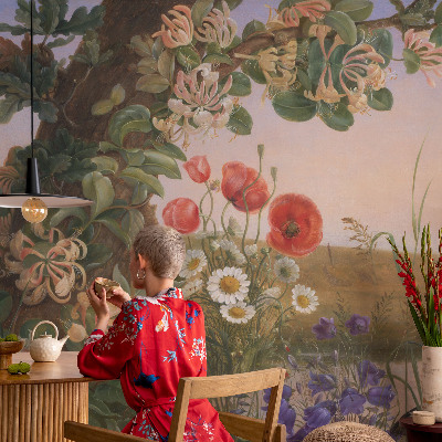 Selbstklebende Fototapete für die Wand mit Blumenmotiv