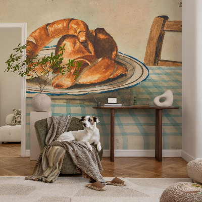 Selbstklebende Fototapete fürs Schlafzimmer mit Motiv von Küchengebäck