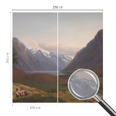 88D-Fototapete fürs Wohnzimmer mit Bergpanorama